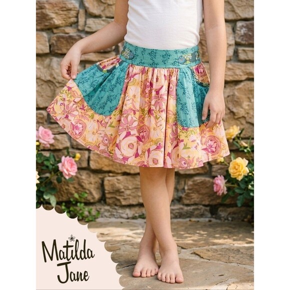 Matilda Jane Other - Matilda Jane Little Girls/Kids Pink Floral Skirts Playful Patchwork Size 6